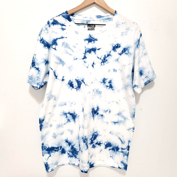 Broken Promises Shirt SIZE L Men Unisex Tie Dye Blue White Short Sleeve Grunge - Picture 1 of 6